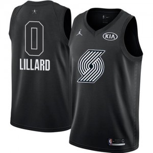 Jordan Brand Maillot De Lillard Portland Trail Blazers #0 2018 All-Star Game Homme Noir