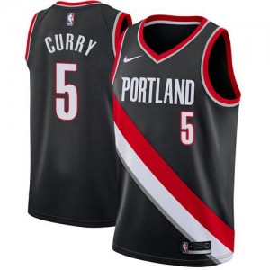 Nike NBA Maillots De Basket Seth Curry Portland Trail Blazers No.5 Enfant Icon Edition Noir