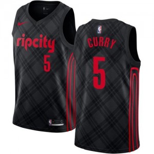 Nike NBA Maillots Basket Curry Blazers City Edition No.5 Homme Noir