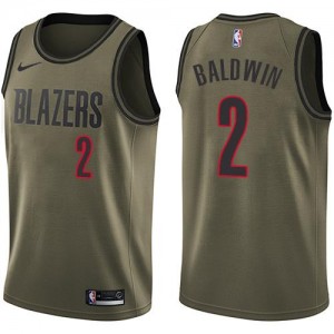 Nike Maillot De Baldwin Portland Trail Blazers Homme #2 vert Salute to Service