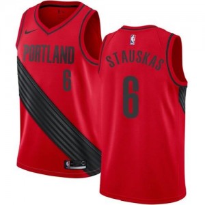 Maillot De Nik Stauskas Portland Trail Blazers Statement Edition Nike No.6 Rouge Homme
