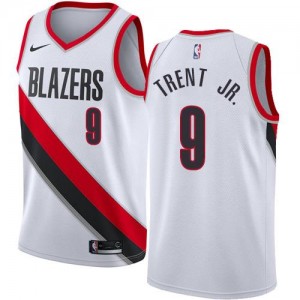 Nike NBA Maillots Trent Jr. Blazers Association Edition No.9 Homme Blanc