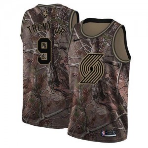 Nike NBA Maillots Basket Trent Jr. Portland Trail Blazers Camouflage No.9 Realtree Collection Enfant