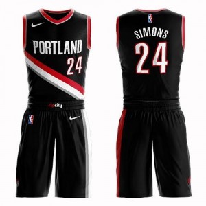 Nike NBA Maillot De Simons Portland Trail Blazers Homme Noir Suit Icon Edition #24