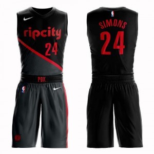 Nike NBA Maillot Basket Simons Blazers Noir Homme Suit City Edition #24