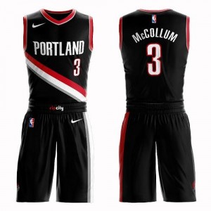 Maillots De Basket McCollum Portland Trail Blazers Nike Homme Noir No.3 Suit Icon Edition