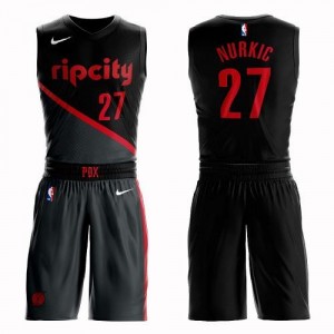 Nike NBA Maillots De Nurkic Portland Trail Blazers Suit City Edition Noir No.27 Homme