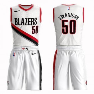 Nike NBA Maillot De Swanigan Blazers No.50 Blanc Suit Association Edition Homme