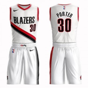 Maillots Basket Terry Porter Blazers Blanc Nike Suit Association Edition Homme No.30