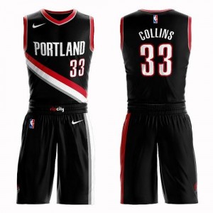Nike NBA Maillots Collins Blazers Noir No.33 Homme Suit Icon Edition