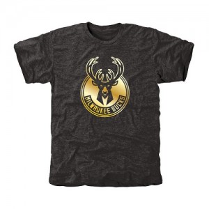  T-Shirt Basket Milwaukee Bucks Noir Homme Gold Collection Tri-Blend