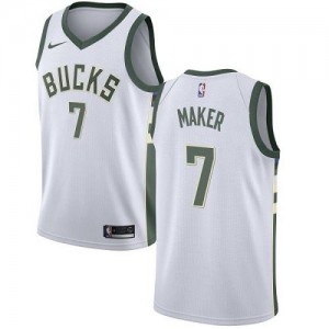 Nike Maillot Basket Thon Maker Bucks Homme No.7 Association Edition Blanc