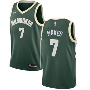 Maillots Maker Milwaukee Bucks No.7 Homme Nike Icon Edition vert