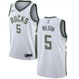 Nike NBA Maillot De D. J. Wilson Bucks No.5 Blanc Association Edition Homme