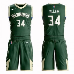 Maillot Basket Allen Milwaukee Bucks #34 Suit Icon Edition Nike Enfant vert