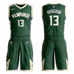 Maillots De Basket Brogdon Milwaukee Bucks vert Nike Suit Icon Edition #13 Homme
