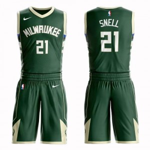 Maillots Snell Bucks Homme No.21 vert Suit Icon Edition Nike