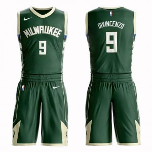 Nike NBA Maillots Basket DiVincenzo Bucks Suit Icon Edition #9 Enfant vert