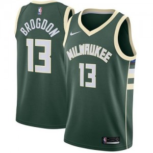 Nike Maillot De Brogdon Milwaukee Bucks #13 vert Homme Icon Edition