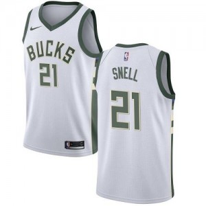 Nike Maillots Basket Snell Bucks #21 Association Edition Homme Blanc