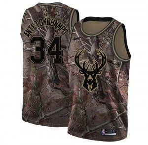 Nike NBA Maillot Basket Antetokounmpo Milwaukee Bucks Camouflage No.34 Realtree Collection Enfant