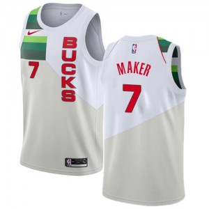 Nike NBA Maillots De Maker Milwaukee Bucks No.7 Earned Edition Homme Blanc
