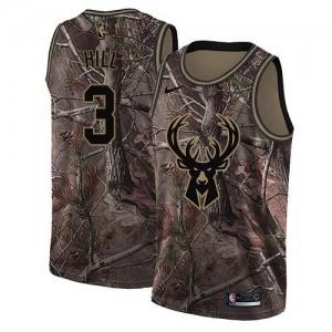 Nike NBA Maillots De Basket George Hill Milwaukee Bucks #3 Camouflage Homme Realtree Collection