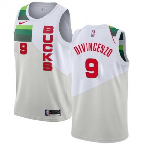 Nike Maillot De Basket Donte DiVincenzo Bucks Earned Edition Enfant #9 Blanc