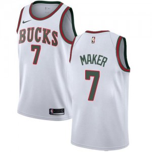 Nike NBA Maillot Thon Maker Milwaukee Bucks Hardwood Classics Blanc Enfant No.7