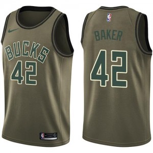 Nike NBA Maillots De Vin Baker Bucks Homme #42 vert Salute to Service