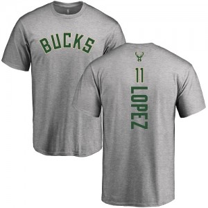 Nike T-Shirts Lopez Milwaukee Bucks Ash Backer #11 Homme & Enfant 