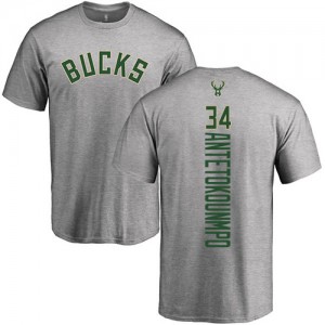Nike NBA T-Shirt Giannis Antetokounmpo Milwaukee Bucks Ash Backer No.34 Homme & Enfant