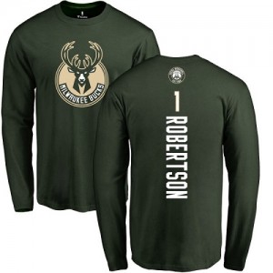 Nike NBA T-Shirts De Oscar Robertson Milwaukee Bucks Homme & Enfant No.1 vert Backer Long Sleeve