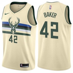 Nike Maillot De Basket Baker Milwaukee Bucks #42 Homme Blanc laiteux City Edition
