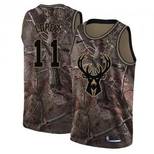 Maillot De Lopez Bucks Realtree Collection No.11 Nike Homme Camouflage