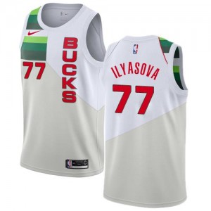 Nike Maillot De Basket Ersan Ilyasova Milwaukee Bucks #77 Homme Blanc Earned Edition