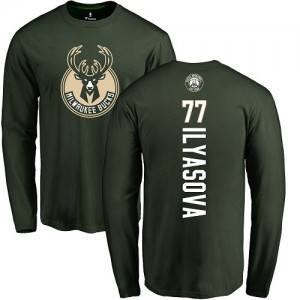 T-Shirt De Basket Ilyasova Bucks Nike Homme & Enfant Long Sleeve vert Backer #77