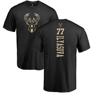 Nike T-Shirt De Basket Ilyasova Bucks #77 Backer noir une couleur Homme & Enfant