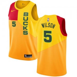 Maillots De Basket D. J. Wilson Bucks City Edition No.5 Homme Jaune Nike