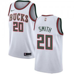 Nike NBA Maillots Smith Bucks Homme Blanc No.20 Hardwood Classics