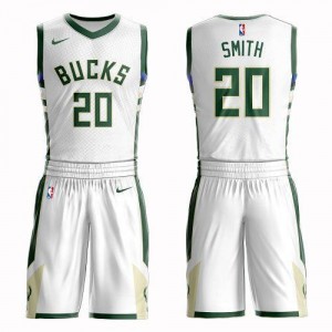 Maillots Smith Milwaukee Bucks Suit Association Edition Nike Blanc Homme #20