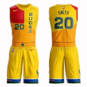 Nike NBA Maillot De Smith Bucks Jaune Suit City Edition No.20 Homme
