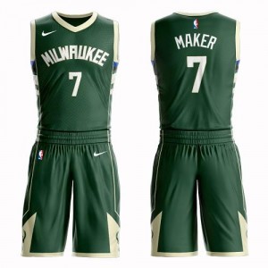 Nike Maillot Thon Maker Milwaukee Bucks Suit Icon Edition No.7 Homme vert
