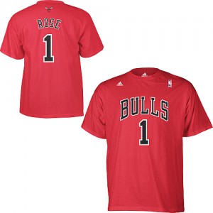 Adidas NBA T-Shirt Basket Chicago Bulls Homme & Enfant Derrick Rose Game Time No.1 Rouge