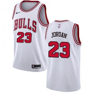 Nike NBA Maillots De Basket Michael Jordan Chicago Bulls Blanc Homme Association Edition #23