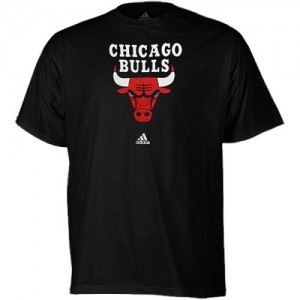 T-Shirt De Chicago Bulls Noir Homme Primary Logo Adidas 