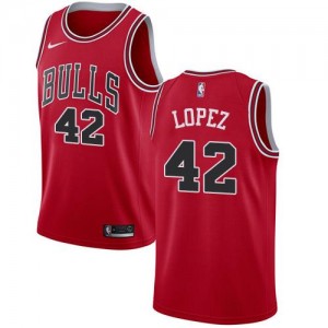 Maillots Basket Lopez Chicago Bulls Nike Icon Edition Homme Rouge #42