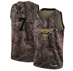 Nike NBA Maillots Basket Kukoc Chicago Bulls Camouflage Realtree Collection #7 Homme