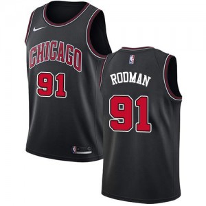 Maillots Dennis Rodman Chicago Bulls Nike No.91 Statement Edition Enfant Noir