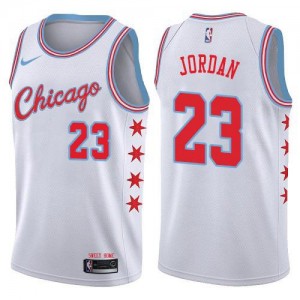 Maillot De Basket Michael Jordan Chicago Bulls City Edition No.23 Homme Nike Blanc
